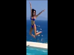 Nicole Scherzinger Bikini Pool Jump