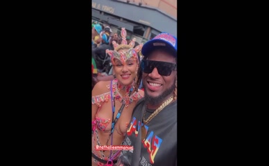 Nathalie Emmanuel topless carnival outfit