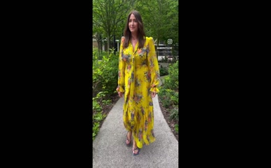 Lisa Snowdon Yellow Floral Dress Reveal
