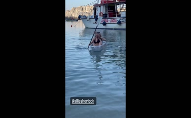 Allie Sherlock bikini kayak ride.