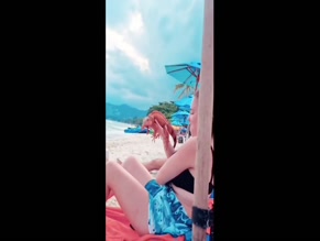 Allie Sherlock Beach Iguana Boobs
