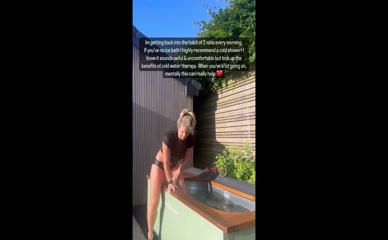 Gemma Atkinson Ice Bath Exit Bikini Reveal