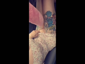 Katealice floral dress pussy flash.