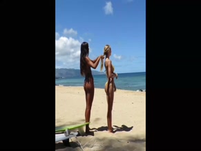 Alexis Ren Nude Beach Braiding POV