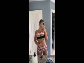 fitbcheeks shows off her tits with tape