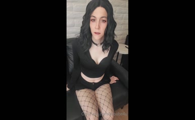 TSpeach in fishnets and shorts.