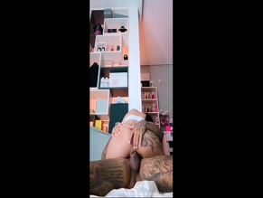 MC Mirella deepthroats tattooed cock, rides bareback.