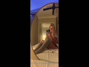 Mirror Selfie: Sleepingdragon_02 in Lingerie and Thigh Highs on Bed