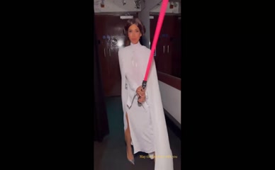 Myleene Klass Leia Cosplay Lightsaber Slit Dress