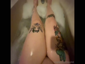 heyyindi washing her intimate parts in a bath