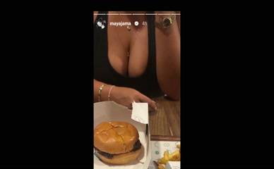 Maya Jama cleavage burger.