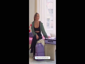Millie Bobby Brown00:00 Visible cleavage and midriff cutouts in activewear