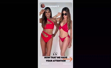 Alison Victoria in red bikini.
