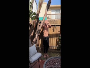 Thiccboirob post-surf striptease.