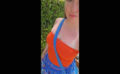 Alexa Jane M Orange Top Cleavage Reveal