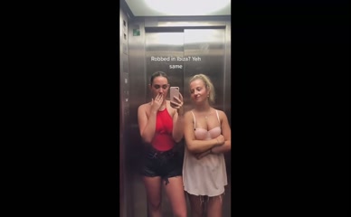 Rosie Bentham tits slip in elevator selfie