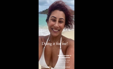 Saira Khan Bikini Beach Cleavage