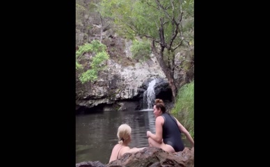 Joanna Jojo Levesque Waterfall Swimsuit Dip