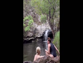 Joanna Jojo Levesque Waterfall Swimsuit Dip