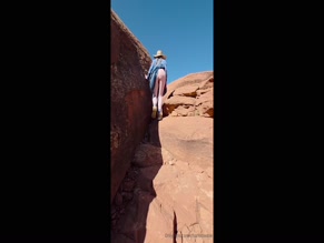 charlottedoe: Bare butt exposed during rock climb