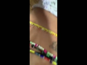 Afiya Sunshine squeezing her ass cheeks in black thong