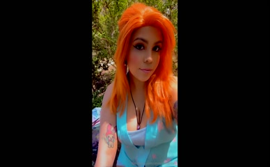 Shinigamibitxh cleavage reveal outdoors