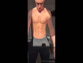 mxsclegod shirtless, visible penile outline through pants