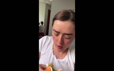 Maisie Williams Eating Cream-Filled Fruit.