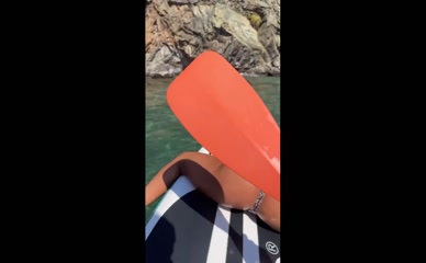 Courtney Hodgeson Ass on Paddleboard