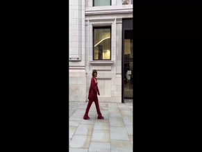 Frankie Bridge Red Outfit Walk