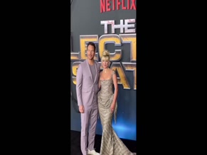 Millie Bobby Brown cleavage dress.