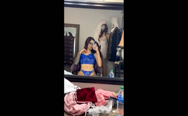 tattooed.babe02 Blue Lingerie Selfie