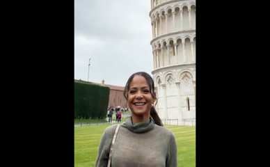 Christina Milian Nipple Slip Leaning Tower of Pisa