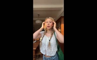 ghannelius bra top denim skirt tease