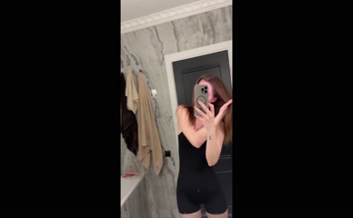 amywinestine fully clothed mirror selfie in black romper