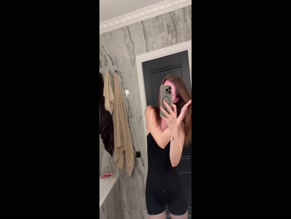 amywinestine fully clothed mirror selfie in black romper
