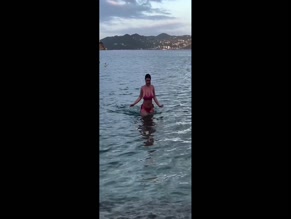 Colleen Sheehan bikini beach walk
