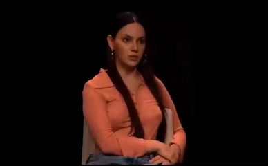 Dafne Keen visible breast outline through peach shirt