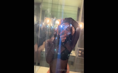 Solanasuniverse mirror selfie in sheer bodysuit
