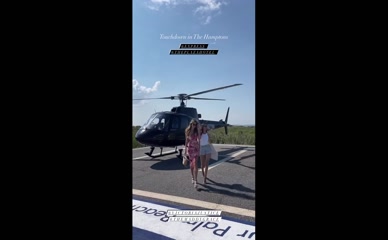Victoria Justice helicopter arrival.