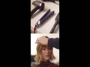 Frankie Bridge and other women clothed throughout hair product advertisement.