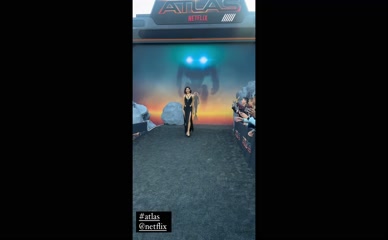 Xochitl Gomez Atlas Premiere Thigh Slit Dress