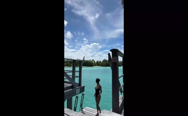 Fiona Barron swimsuit pier POV