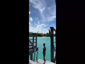 Fiona Barron swimsuit pier POV