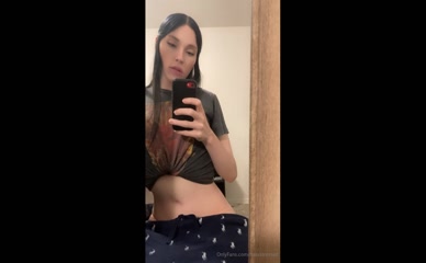 missstressed sexy in front of the mirror