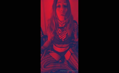 Kymberquinn's Red-Lit Lingerie Tease