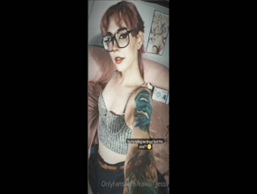 kawaii_jesss braless cleavage tattoo tease