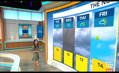 Laura Tobin's Bare Legs Weather Report
