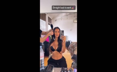 Maya Jama bra selfie.