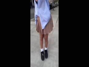 Rihanna skirt flash.